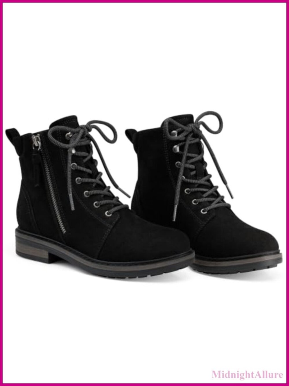 Ankle Boots for Women Lace-up Flat Combat Boots Fall